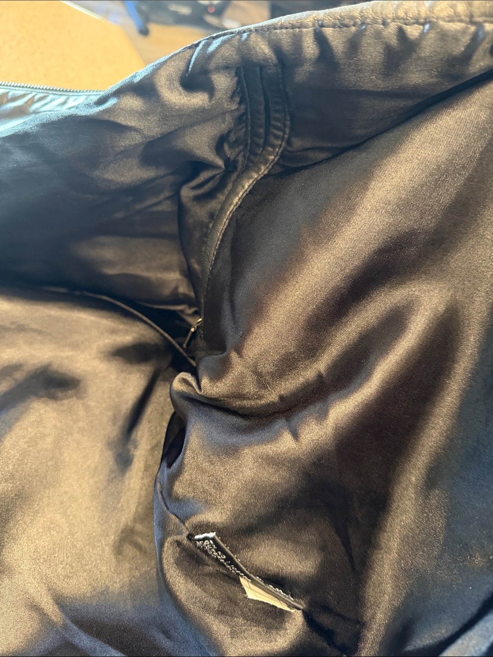 Hathaway Black soft Leather bomber Jacket customized Harley Davidson patch - Picture 5 of 13